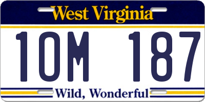 WV license plate 1OM187