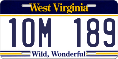 WV license plate 1OM189