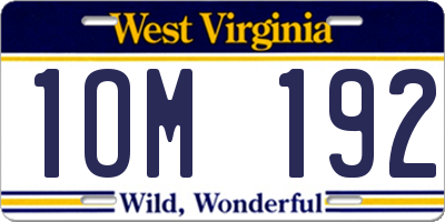 WV license plate 1OM192