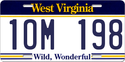 WV license plate 1OM198