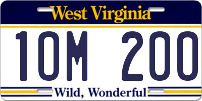 WV license plate 1OM200