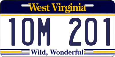 WV license plate 1OM201