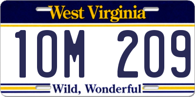 WV license plate 1OM209