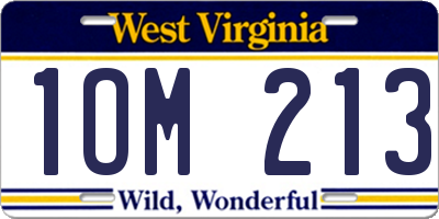 WV license plate 1OM213