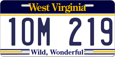 WV license plate 1OM219