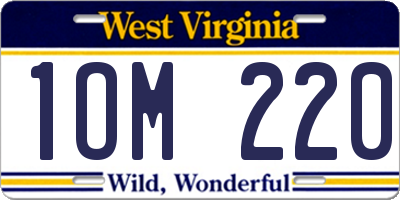 WV license plate 1OM220