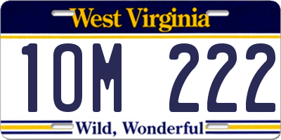WV license plate 1OM222