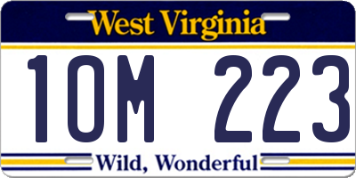 WV license plate 1OM223