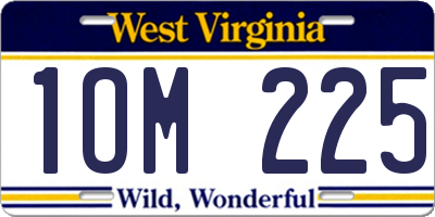 WV license plate 1OM225