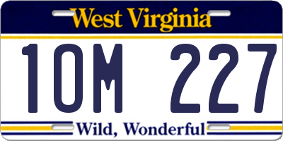 WV license plate 1OM227