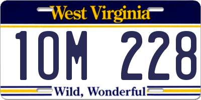 WV license plate 1OM228