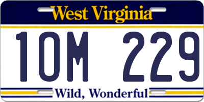 WV license plate 1OM229