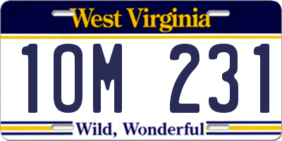 WV license plate 1OM231