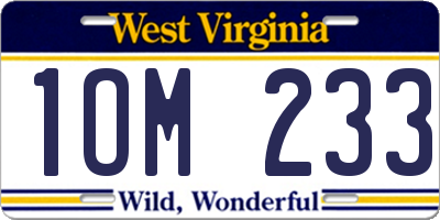WV license plate 1OM233