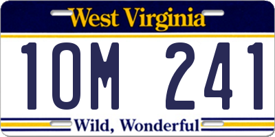 WV license plate 1OM241