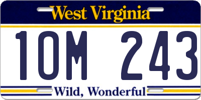 WV license plate 1OM243