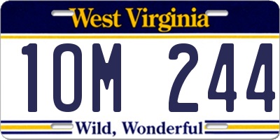 WV license plate 1OM244