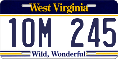 WV license plate 1OM245