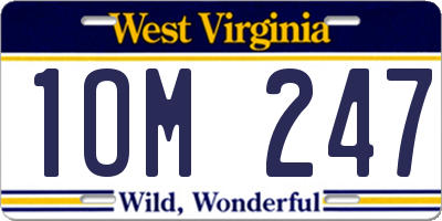 WV license plate 1OM247