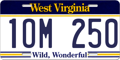 WV license plate 1OM250