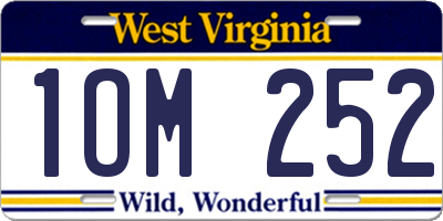 WV license plate 1OM252