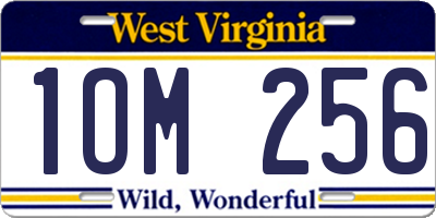 WV license plate 1OM256