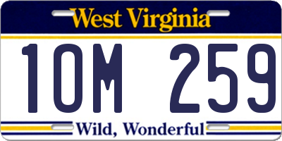 WV license plate 1OM259