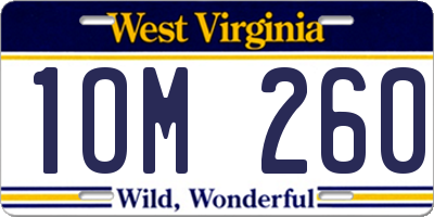 WV license plate 1OM260