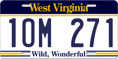 WV license plate 1OM271