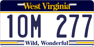 WV license plate 1OM277