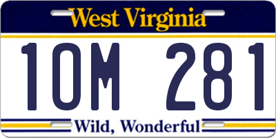 WV license plate 1OM281