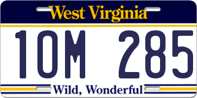WV license plate 1OM285