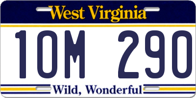 WV license plate 1OM290