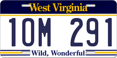 WV license plate 1OM291