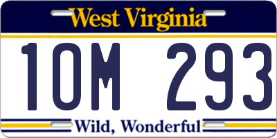 WV license plate 1OM293