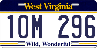 WV license plate 1OM296