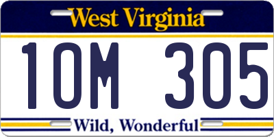 WV license plate 1OM305
