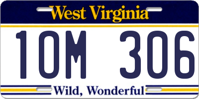 WV license plate 1OM306