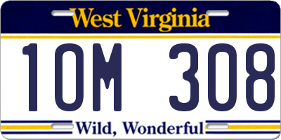 WV license plate 1OM308