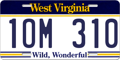 WV license plate 1OM310