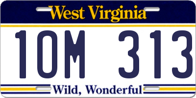 WV license plate 1OM313