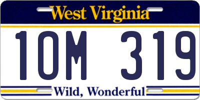 WV license plate 1OM319
