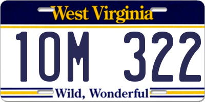 WV license plate 1OM322