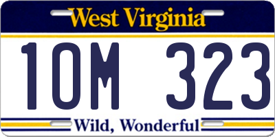 WV license plate 1OM323
