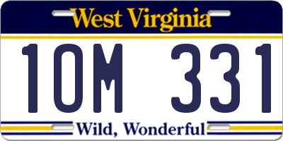 WV license plate 1OM331