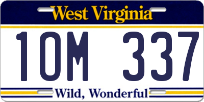 WV license plate 1OM337