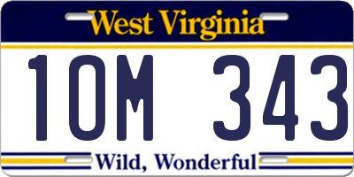 WV license plate 1OM343