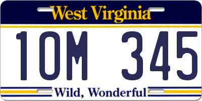 WV license plate 1OM345