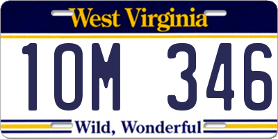 WV license plate 1OM346