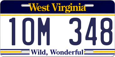 WV license plate 1OM348